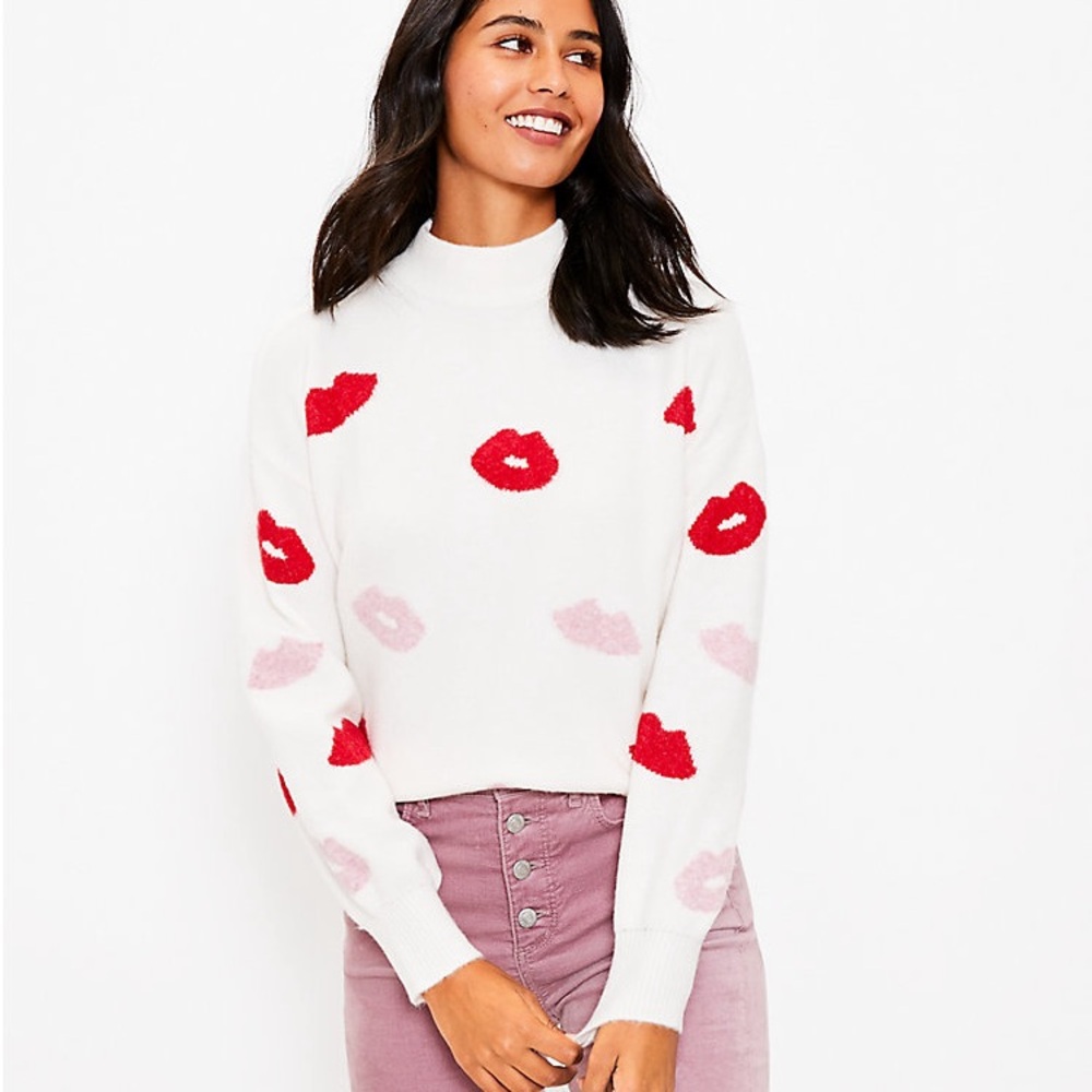 Lips Mock Neck Sweater